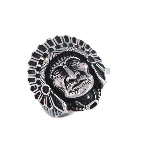 Stainless steel jewelry ring Indian Tribal Chief Medallion Ring SWR0003 - Click Image to Close